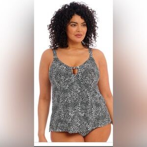 NWT Elomi Pebble Cove Black and Whitete Tankini Size 14